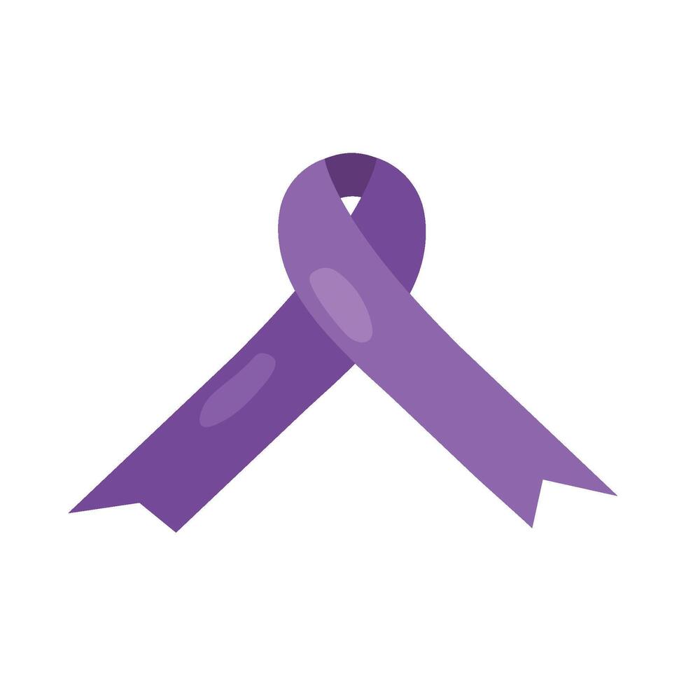 Purple ribbon icon on white background vector