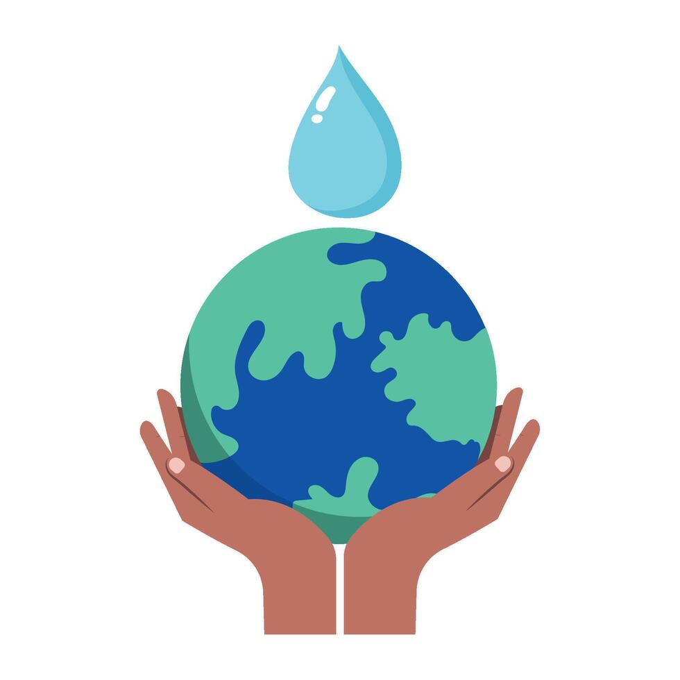 Save water and save earth concept illustration vector