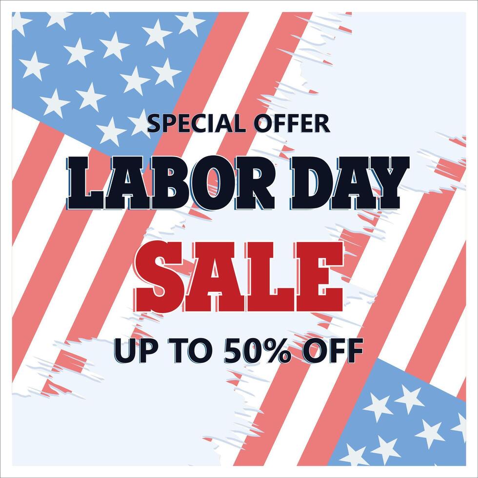 Happy USA Labor Day Sale poster background. flat modern illustration vector
