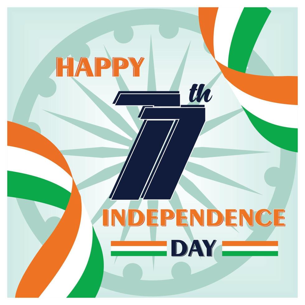 7th Anniversary, Independence Day India. Flat modern illustration vector