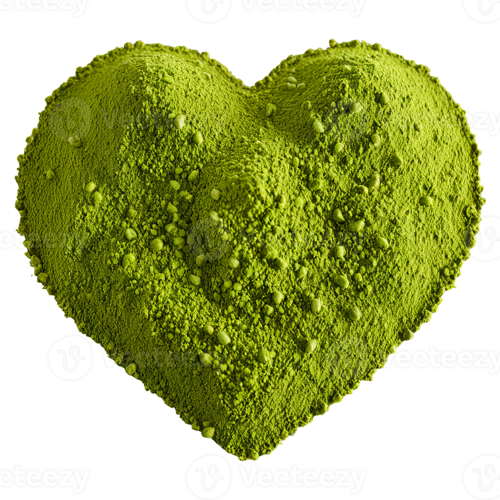 File powder green fine powder soft heart shape with subtle highlights Spices food and culinary png