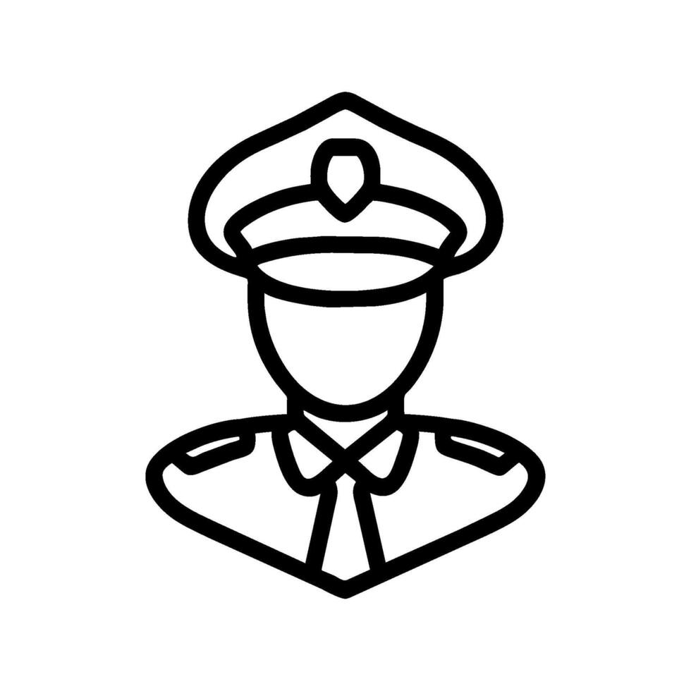 A police officer icon in black and white vector