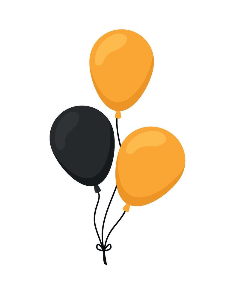 Black and yellow balloons on a white background vector