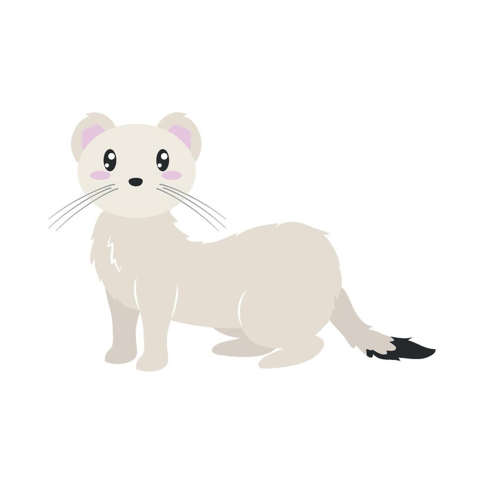 A cartoon ferret standing on a white background vector