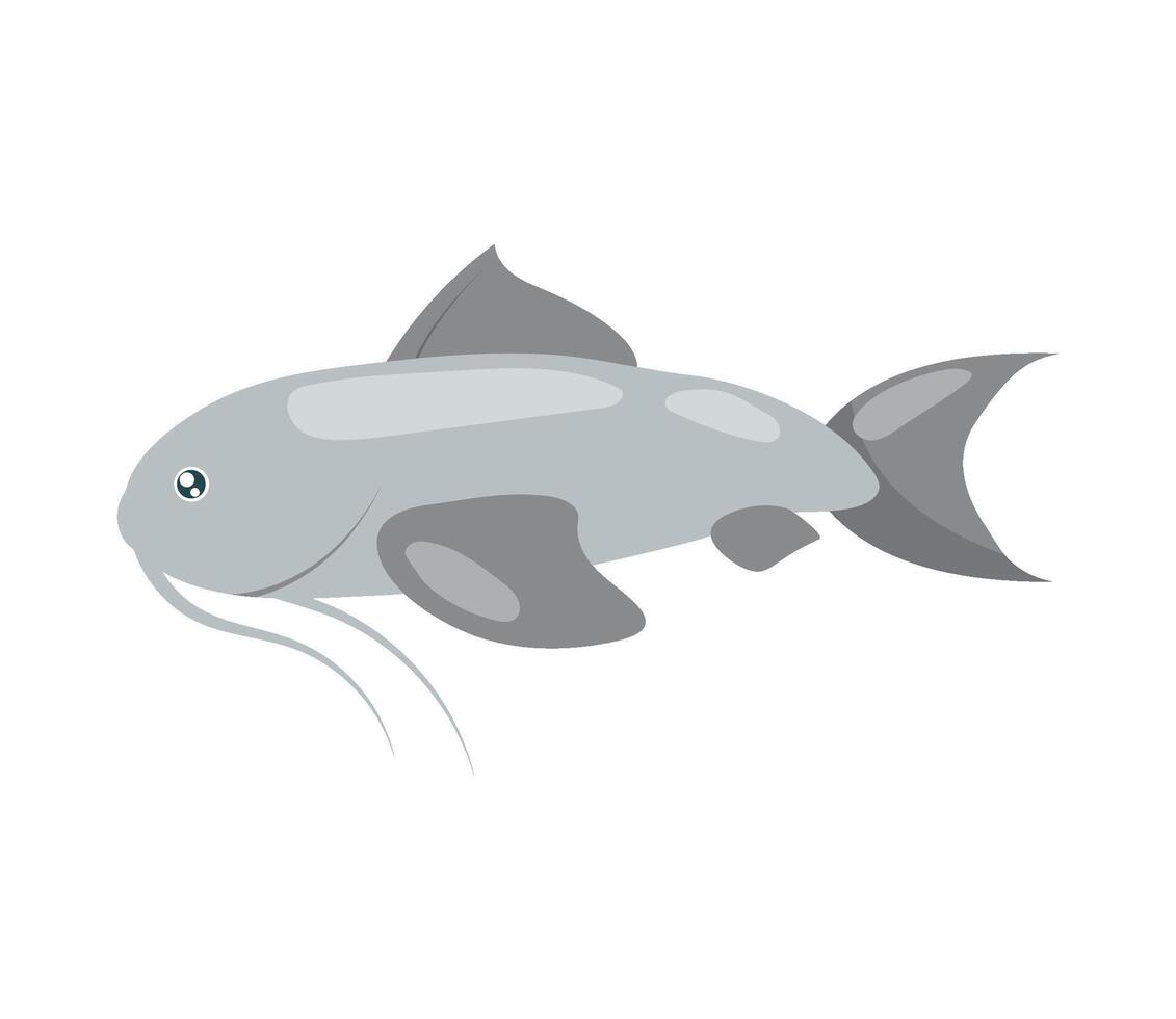 A cartoon fish with long tail and long fins vector