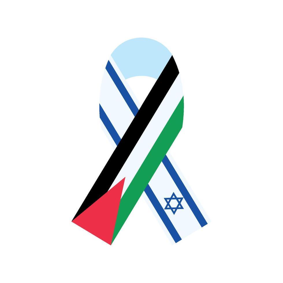 Israeli flag and palestinian flag vector