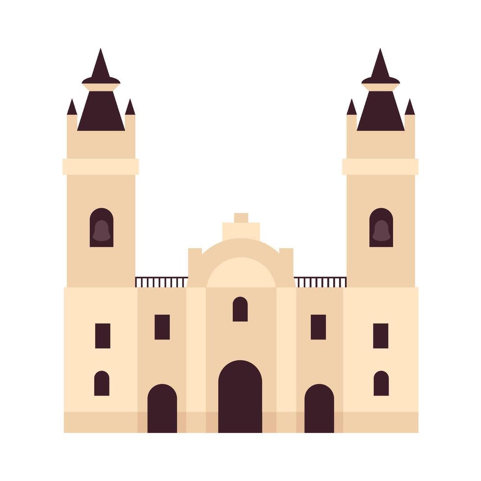 A church with two towers on a white background vector