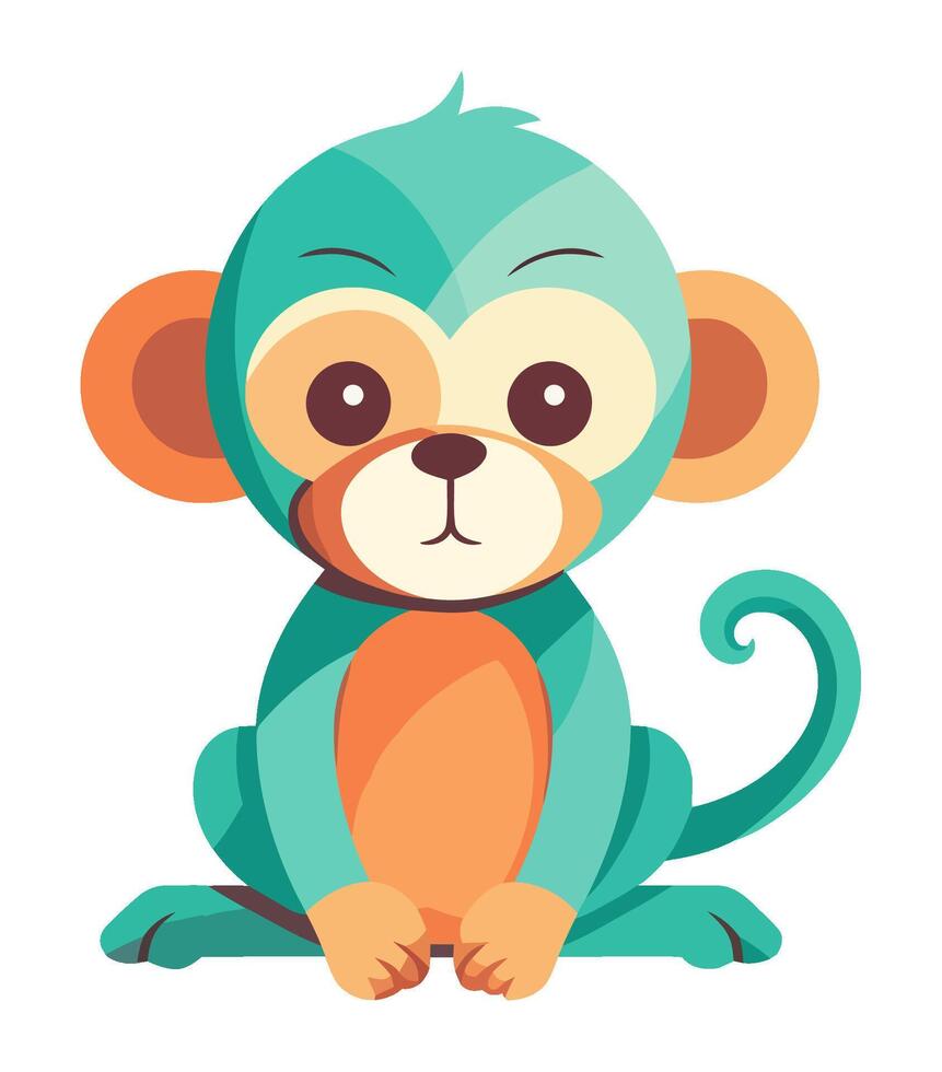 Cute monkey illustration vector
