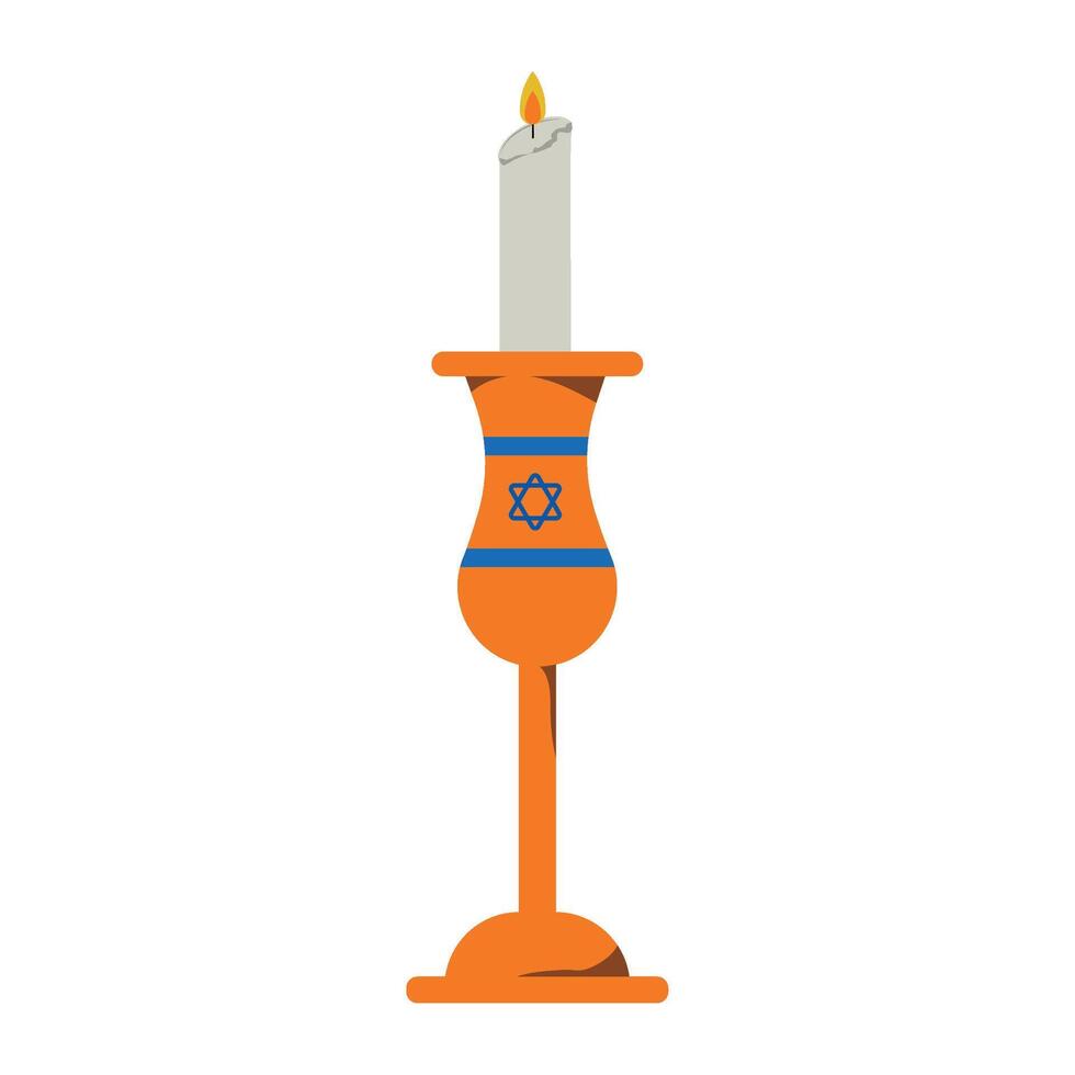 Jewish candle on a white background vector