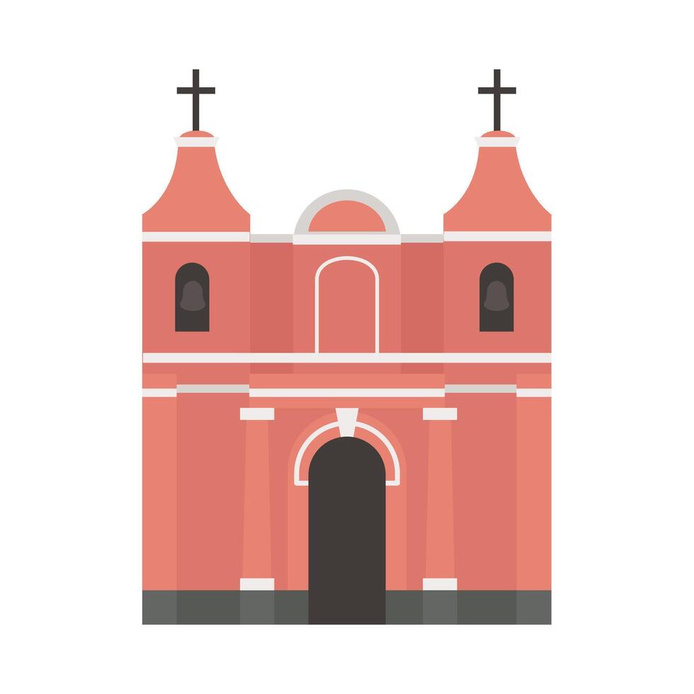 A church icon in flat style on a white background vector