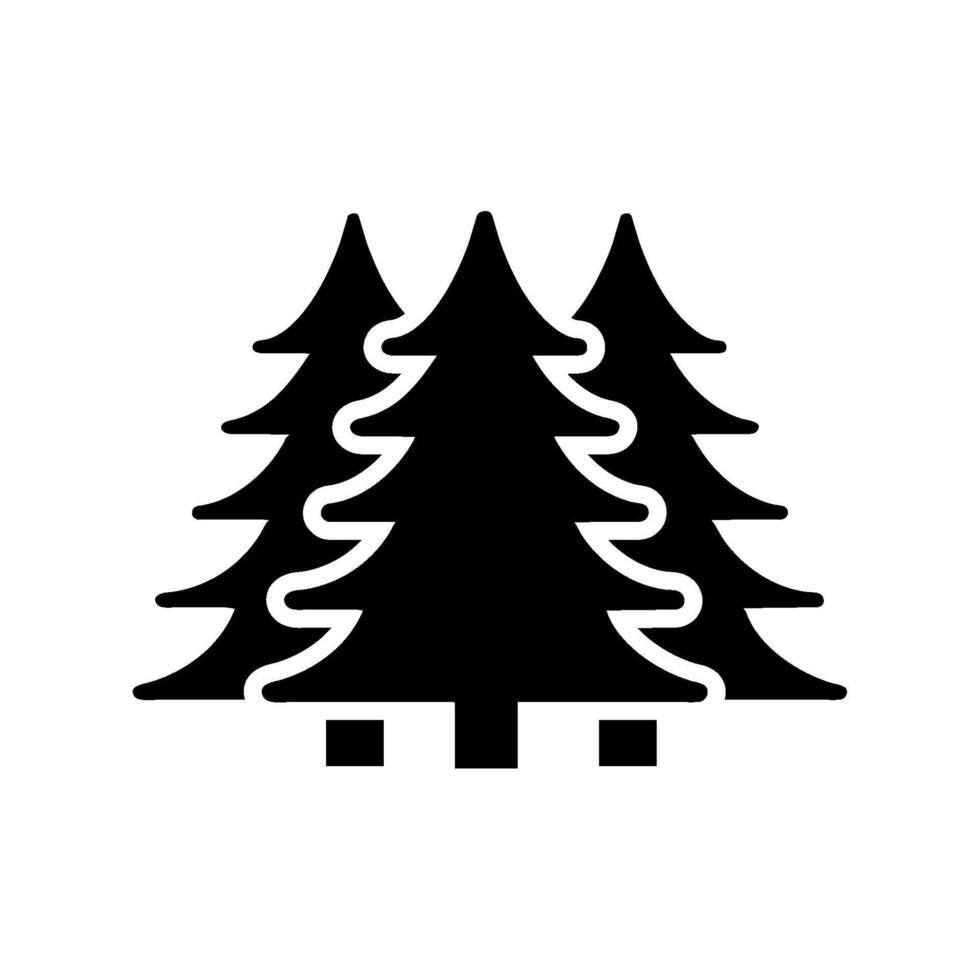 A black and white illustration of three trees vector