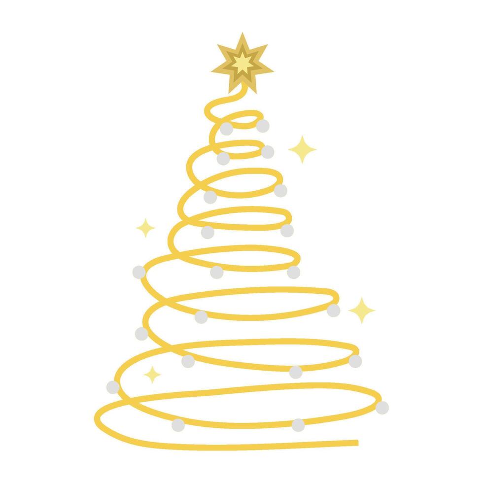 A christmas tree with a star on top vector