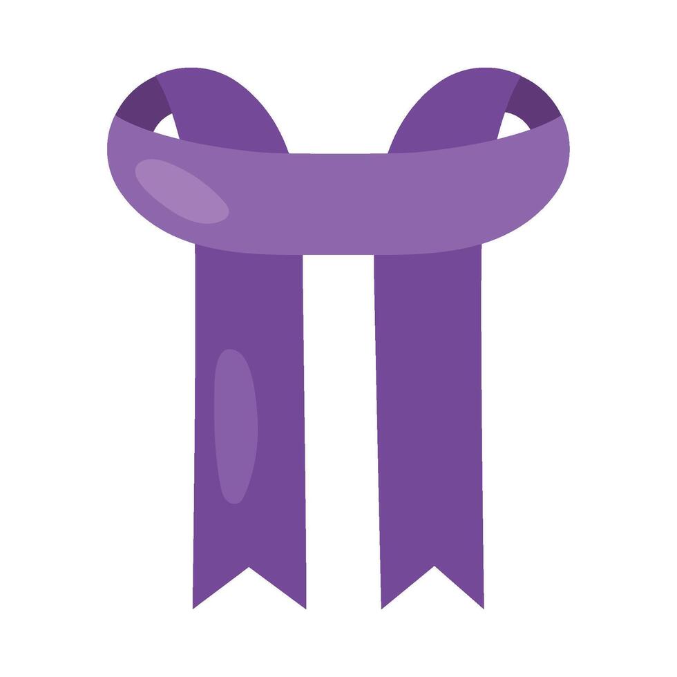 A purple ribbon on a white background vector