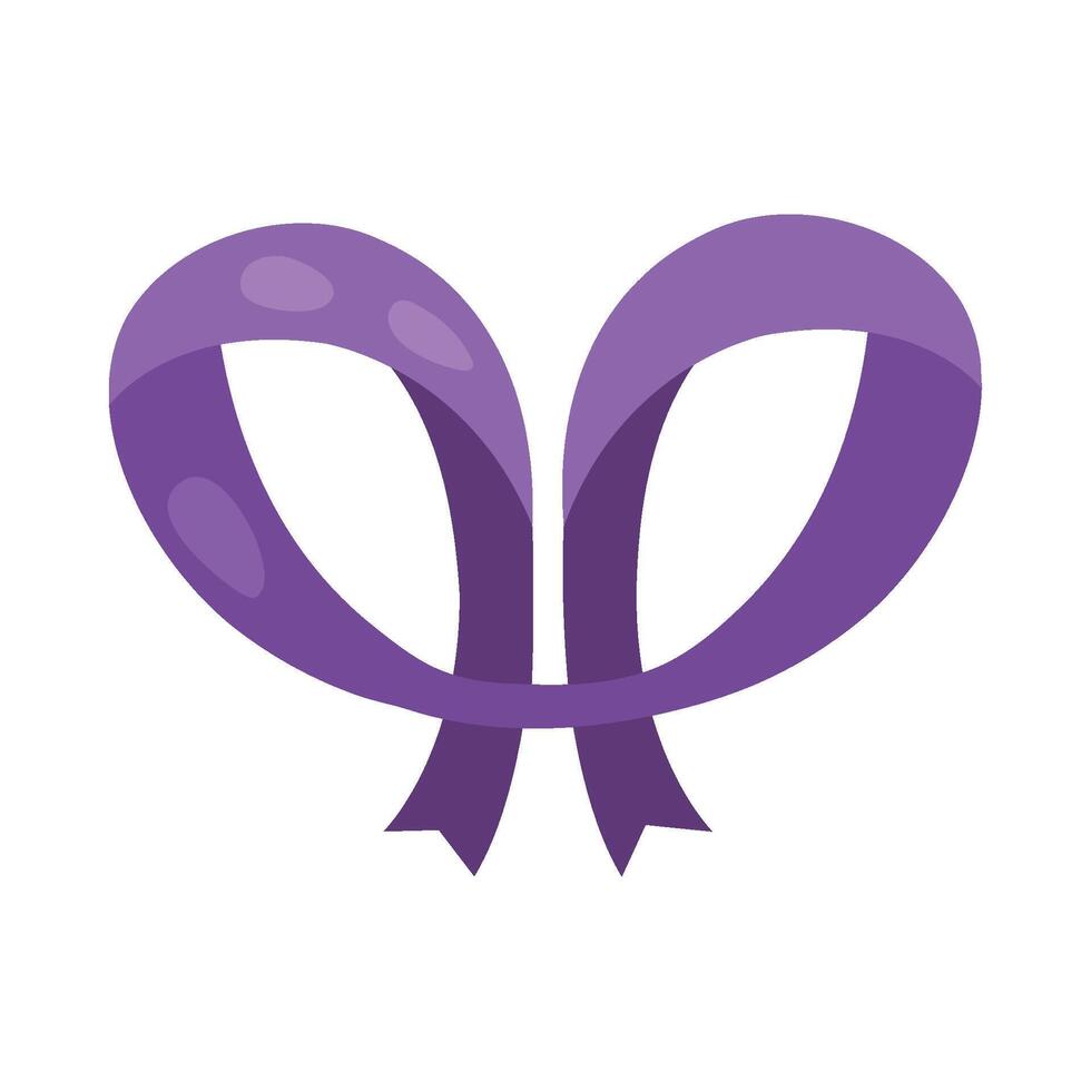 A purple ribbon icon on a white background vector