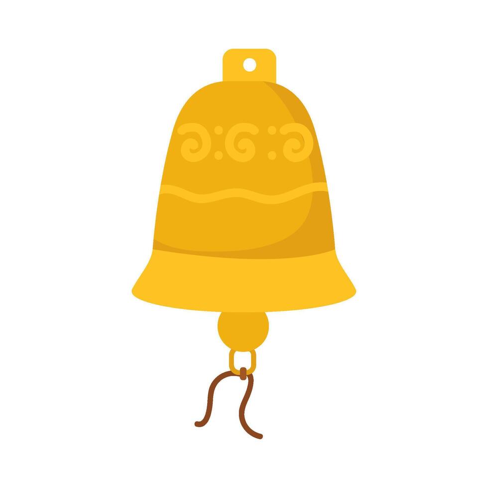 A yellow bell with a number on it vector