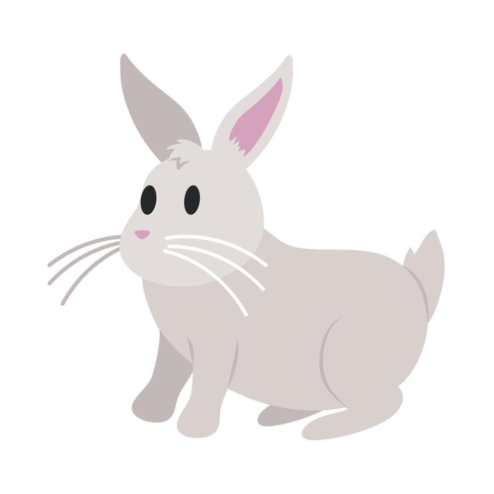 A cartoon rabbit sitting on a white background vector