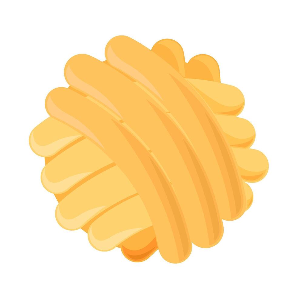 A ball of yellow cheese is shown on a white background vector