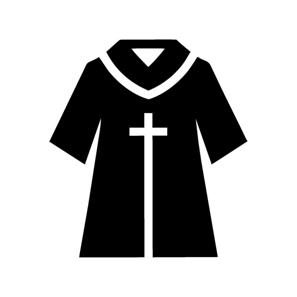 A black and white illustration of a priest's robe vector