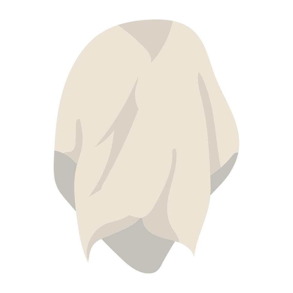A white blanket with a large white spot on it vector
