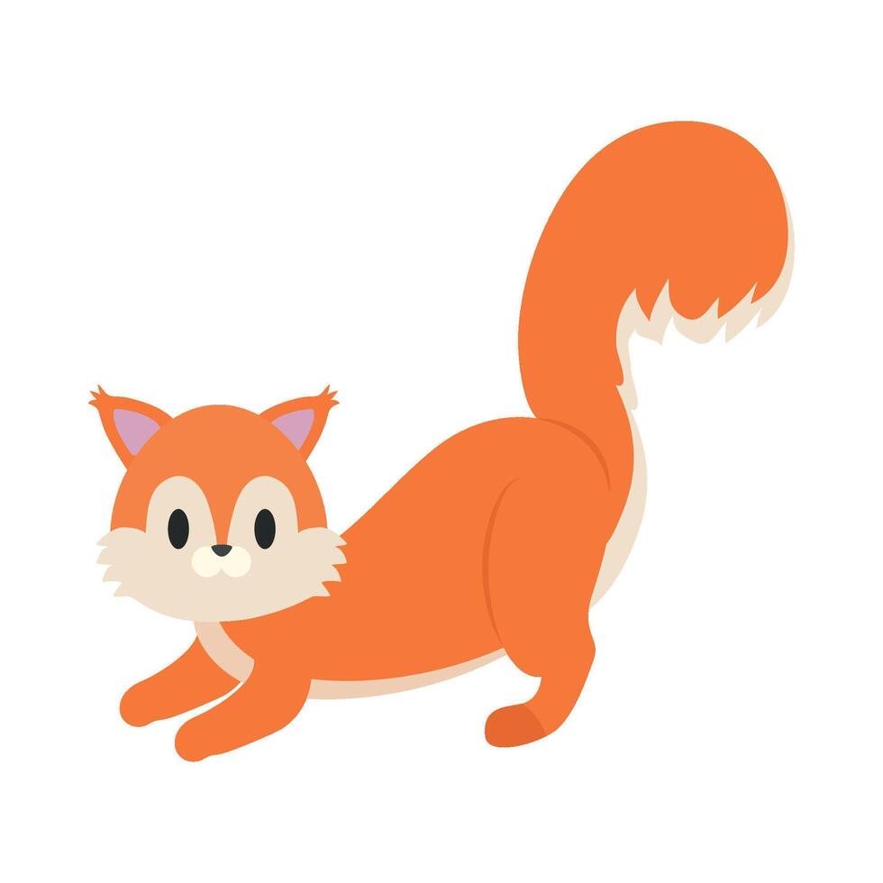 A cartoon orange cat with a tail vector