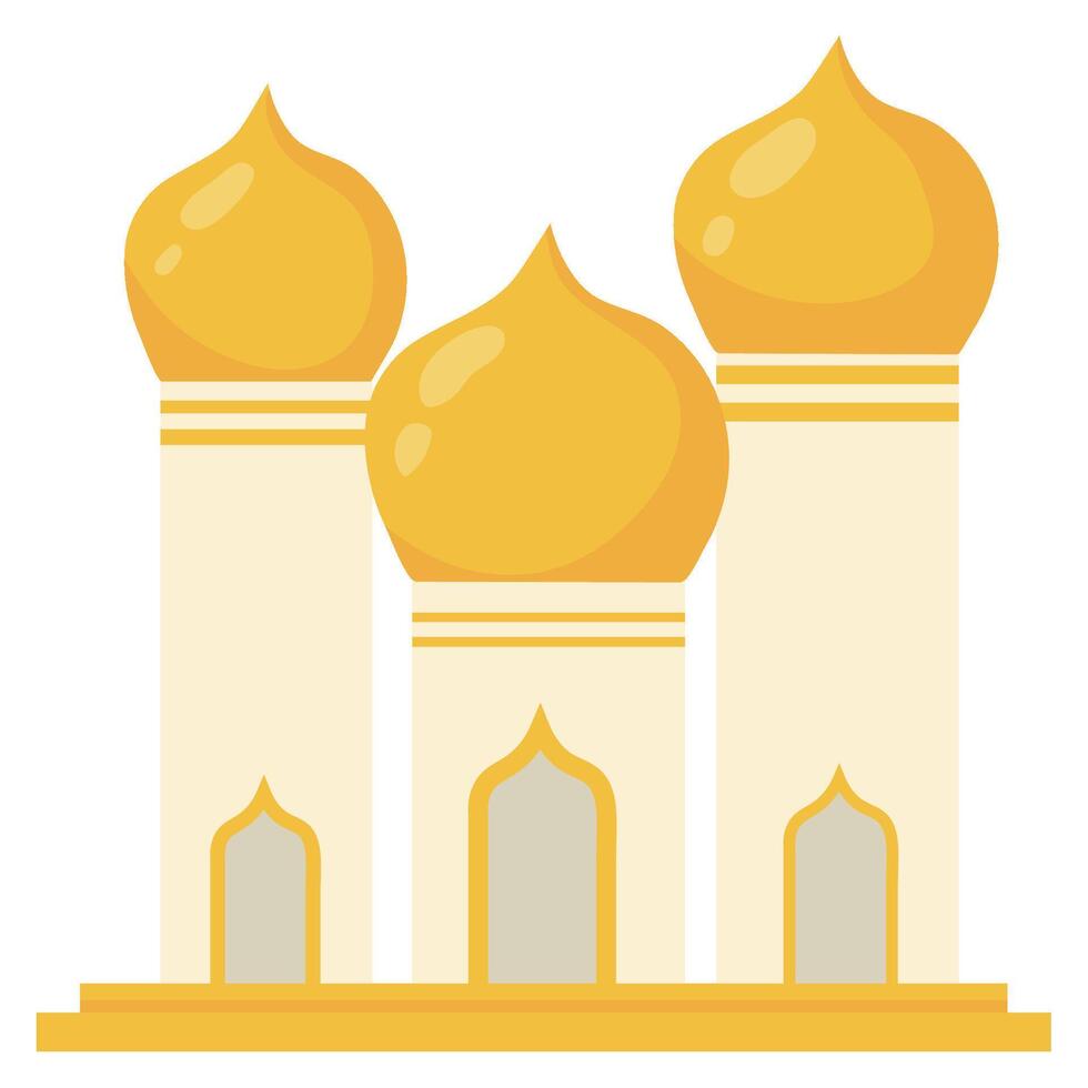 A mosque with two domes on top of it vector
