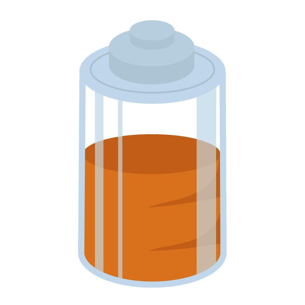 An orange battery in a battery container vector