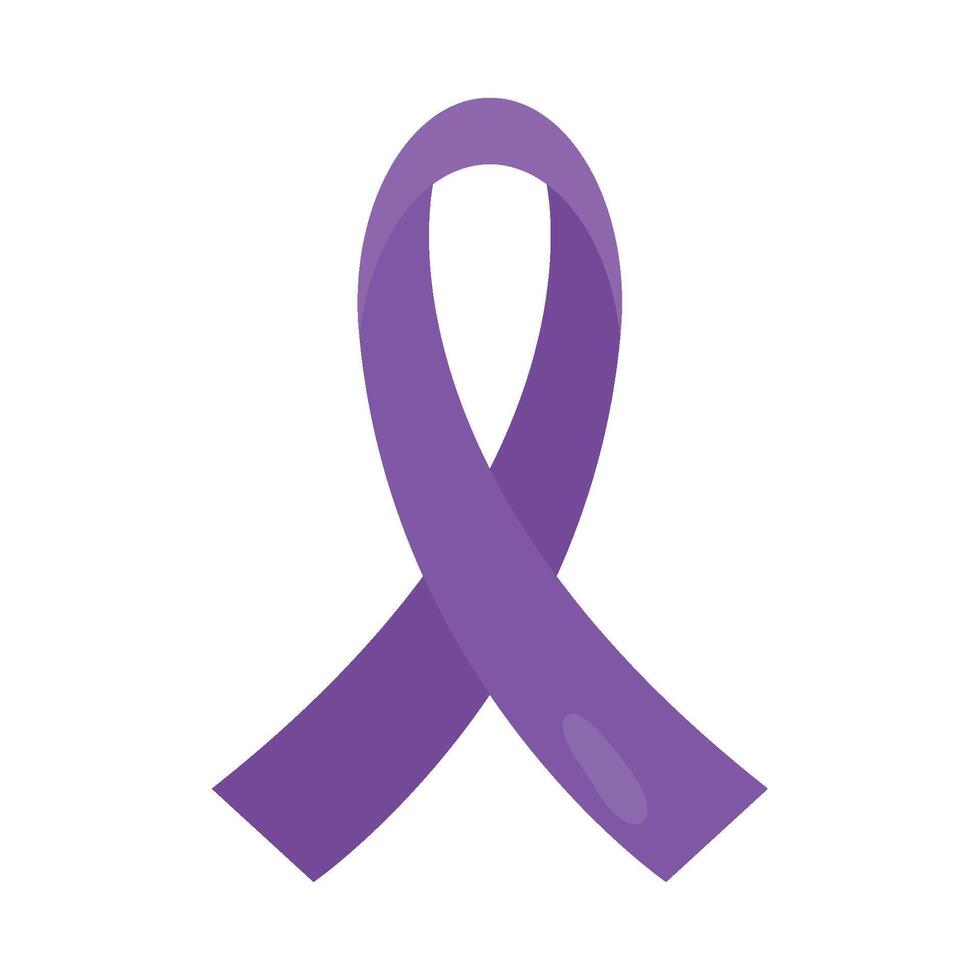 Purple ribbon icon on white background vector