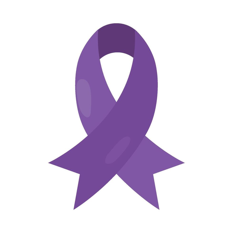 Purple ribbon icon on white background vector