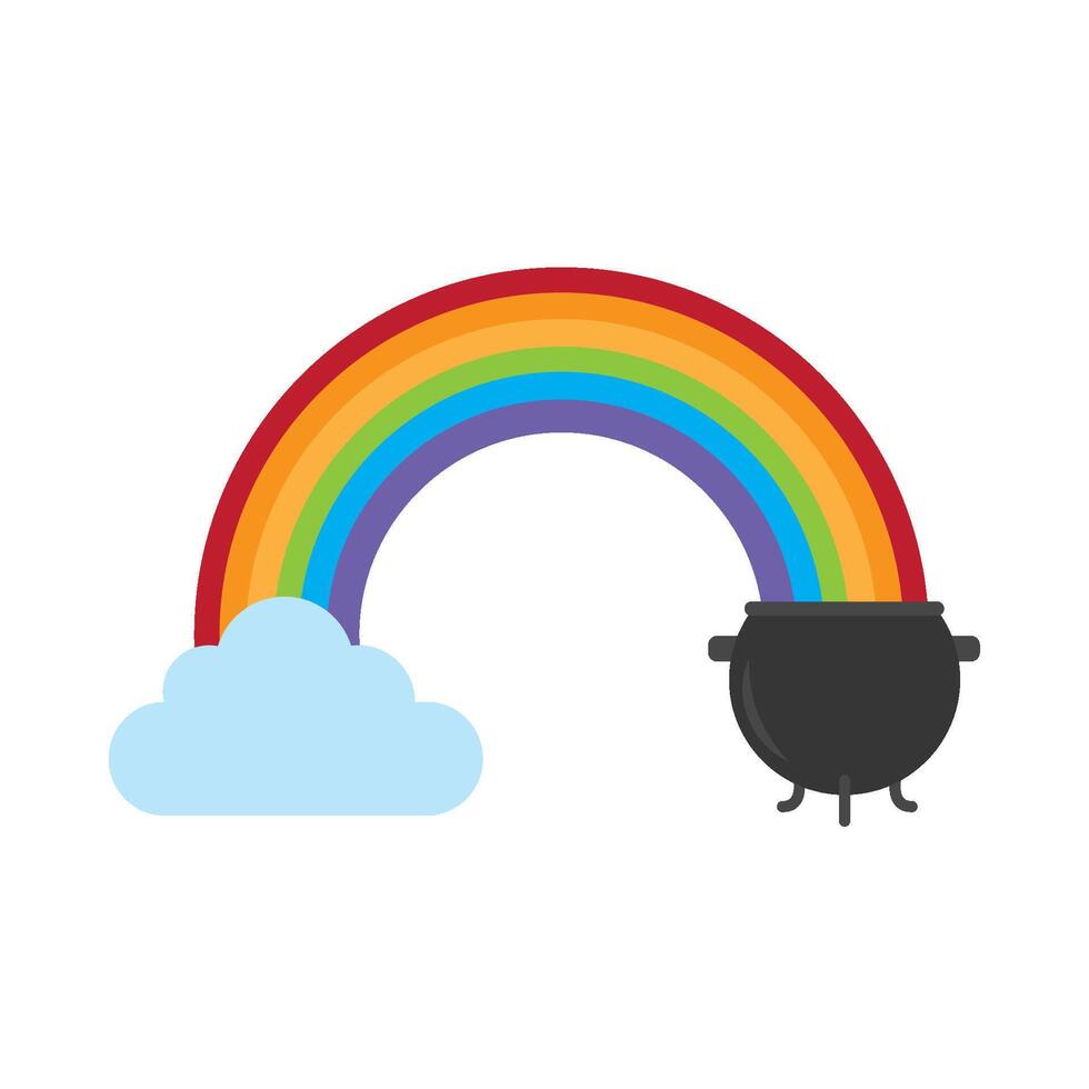 Pot of gold and rainbow illustration vector