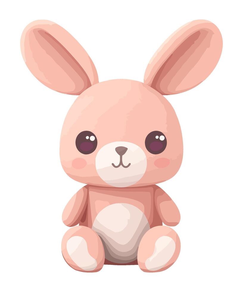 A cartoon rabbit sitting on a white background vector