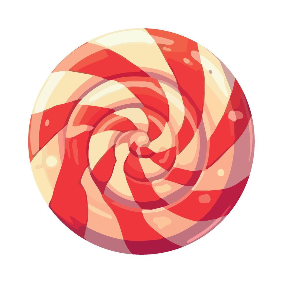 A red and white candy swirl on a white background vector
