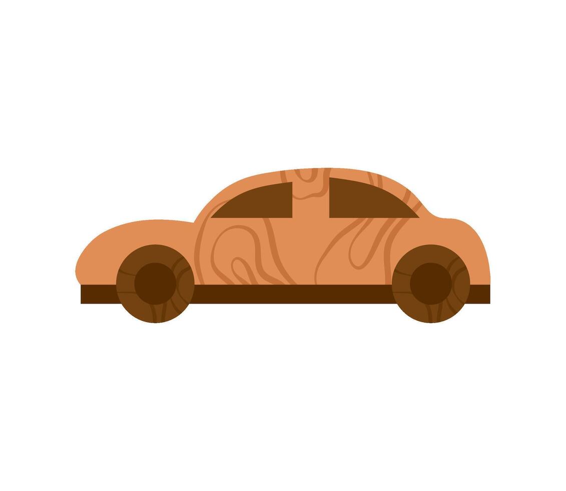Wooden car icon illustration vector