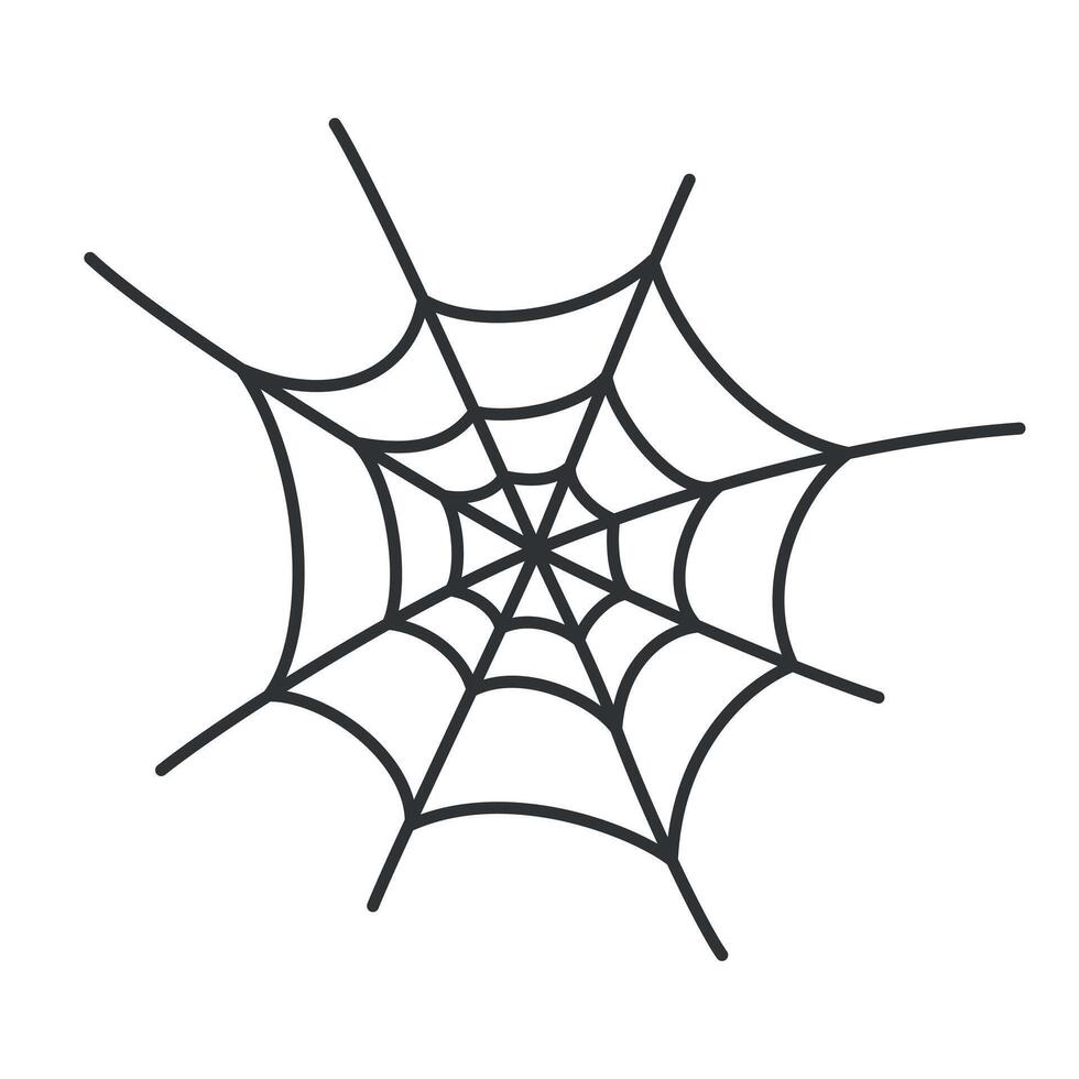Spider web icon, illustration of Halloween decoration, spooky design element for horror themes, creepy cobweb icon, gothic symbol, isolated colored clipart on white background vector