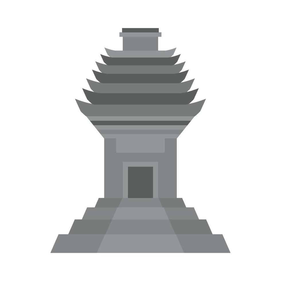 A pagoda icon in flat style on a white background vector