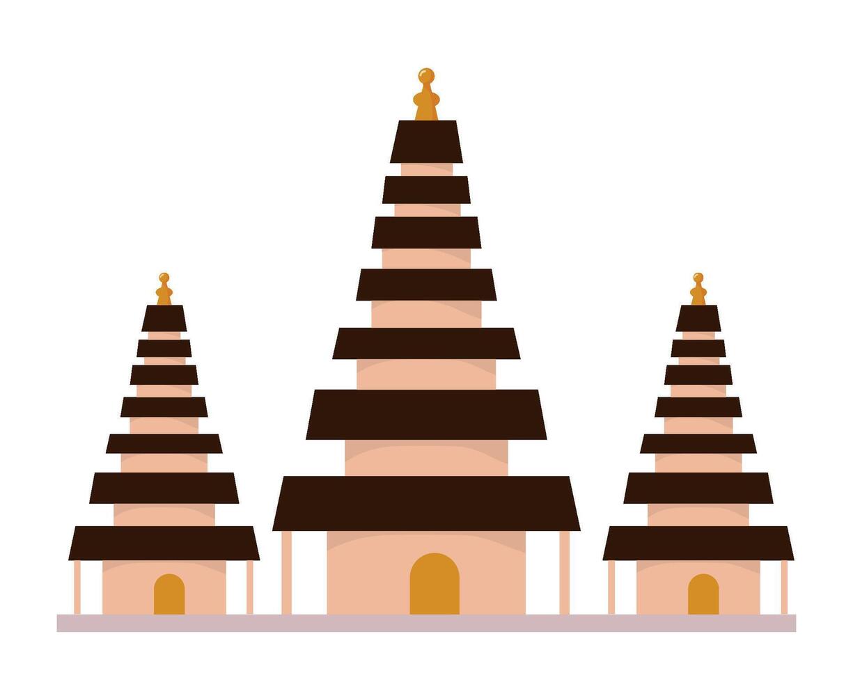 A temple with three towers on top vector
