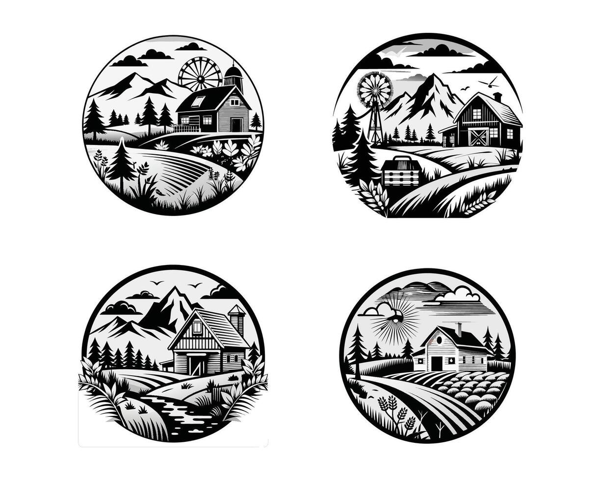country home minimalist and flat logo vector