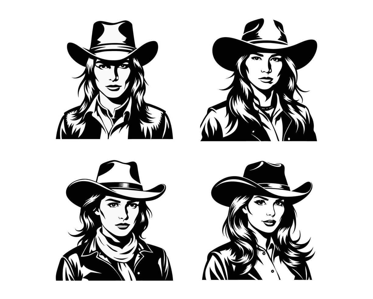 cowgirl minimalist and simple silhouette. ai vector