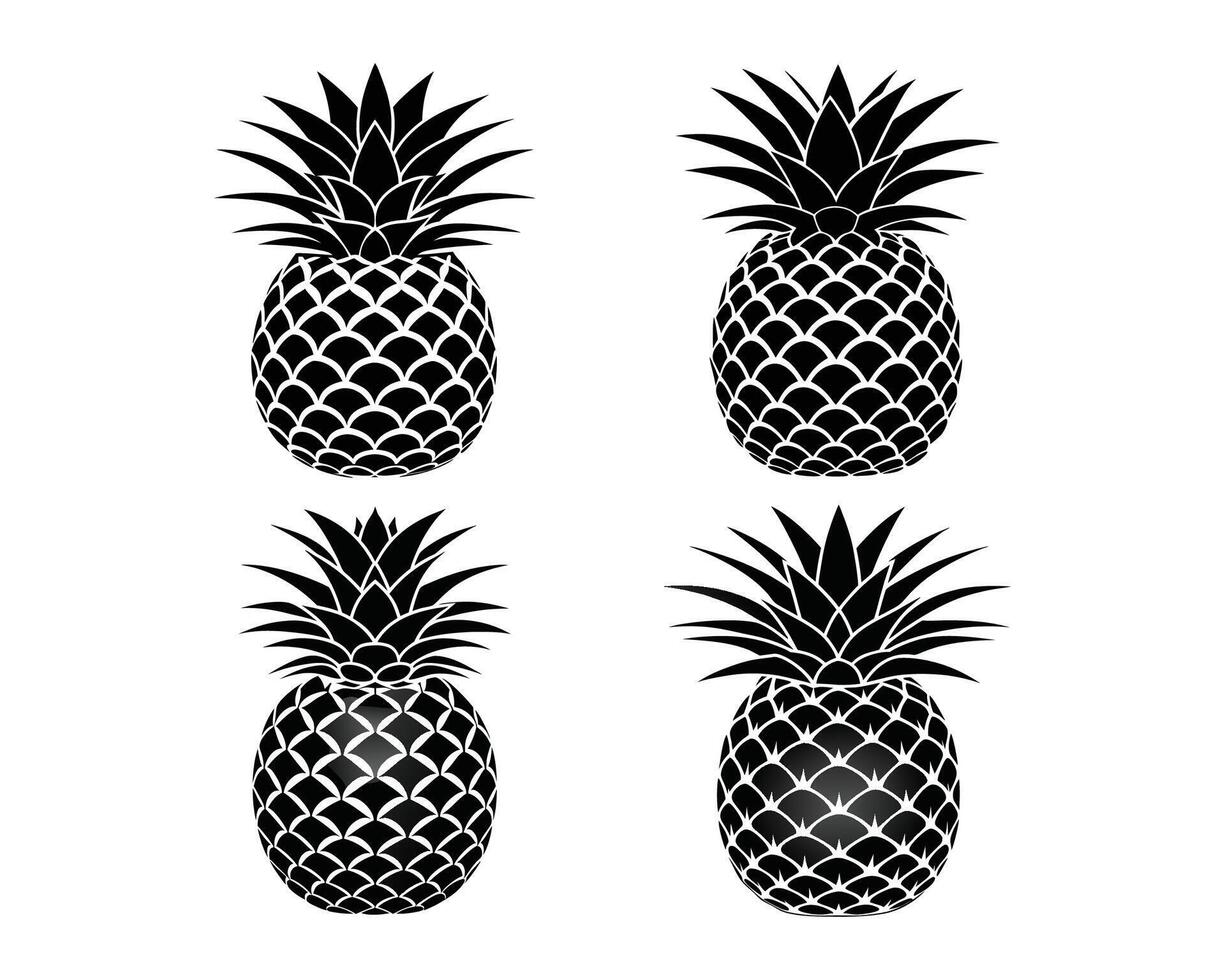 pineapple minimalist and simple Silhouettes. Ai vector