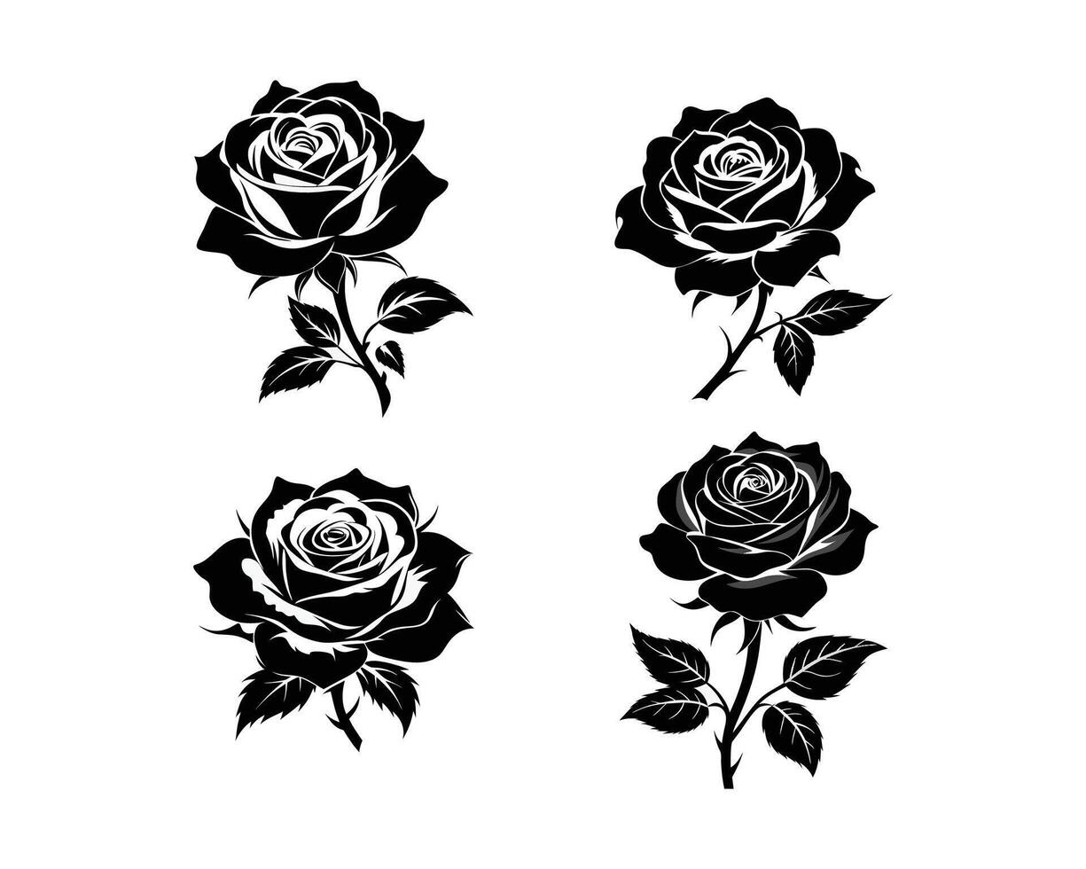 rose silhouette. ai vector