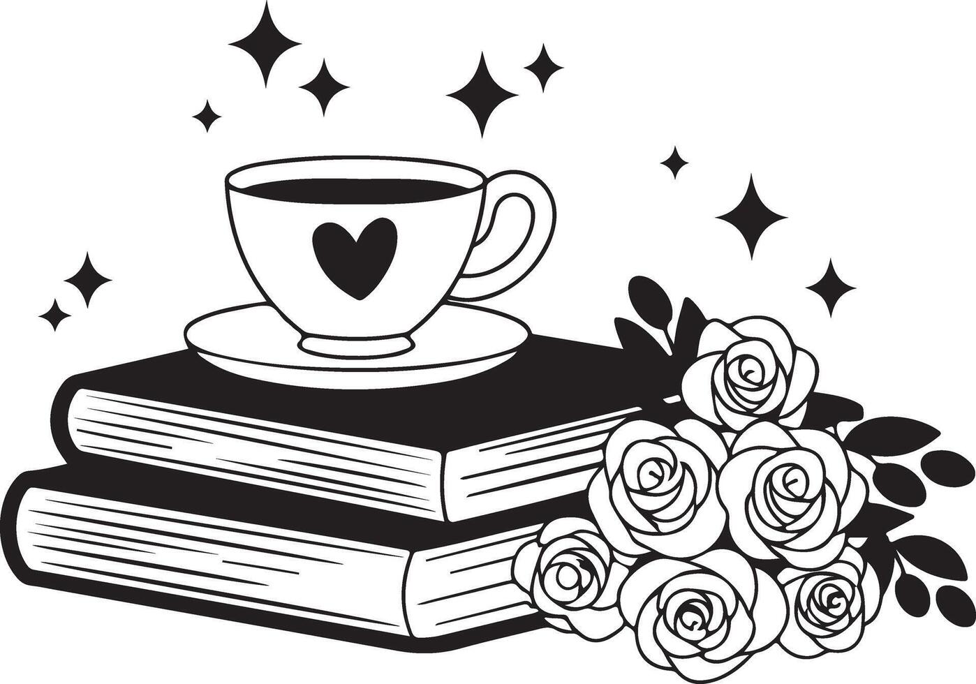 Book silhouette art illustration with white background vector