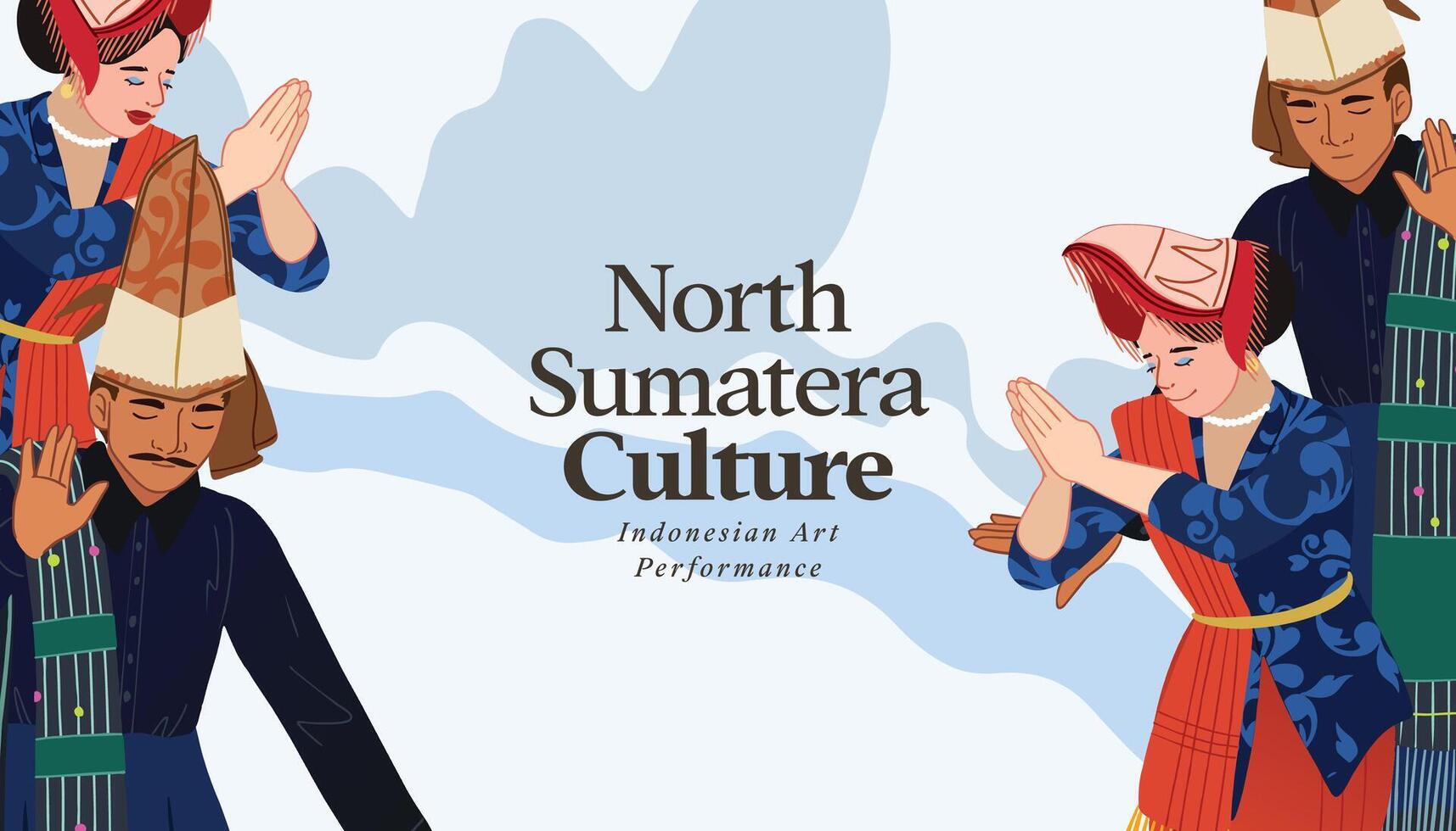Tatak dance Flat design layout idea for tourism event Indonesian culture vector