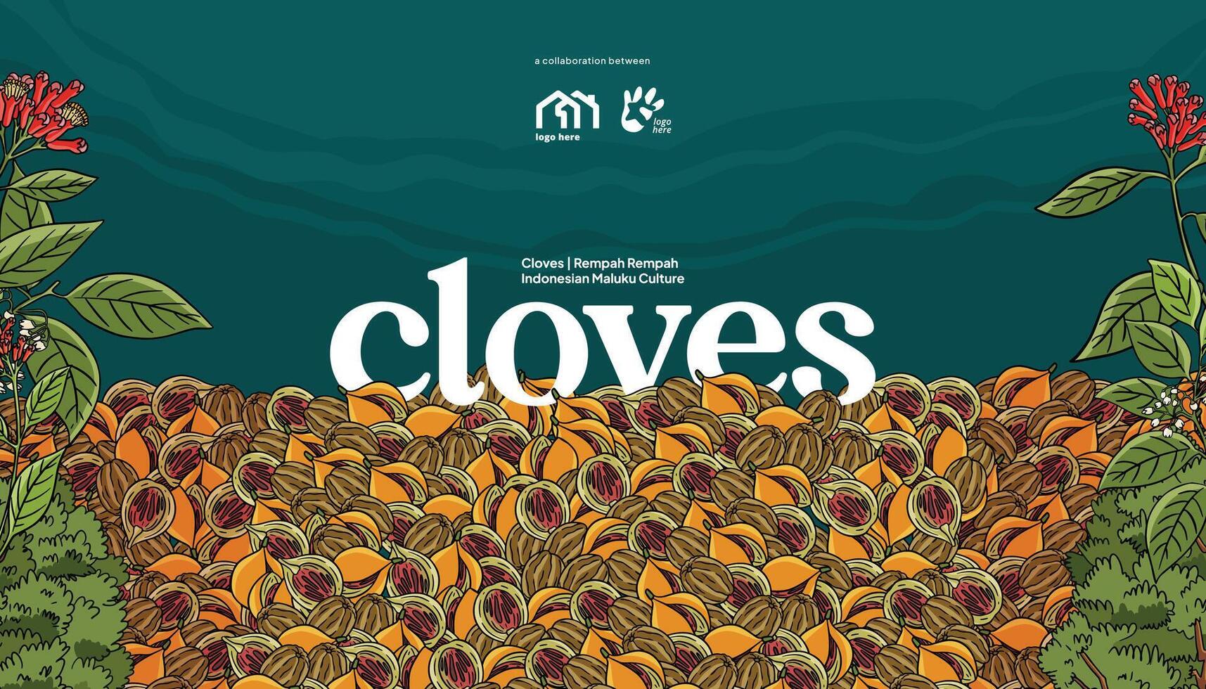 Aromatic Cloves from Indonesian called cengkeh illustration vector