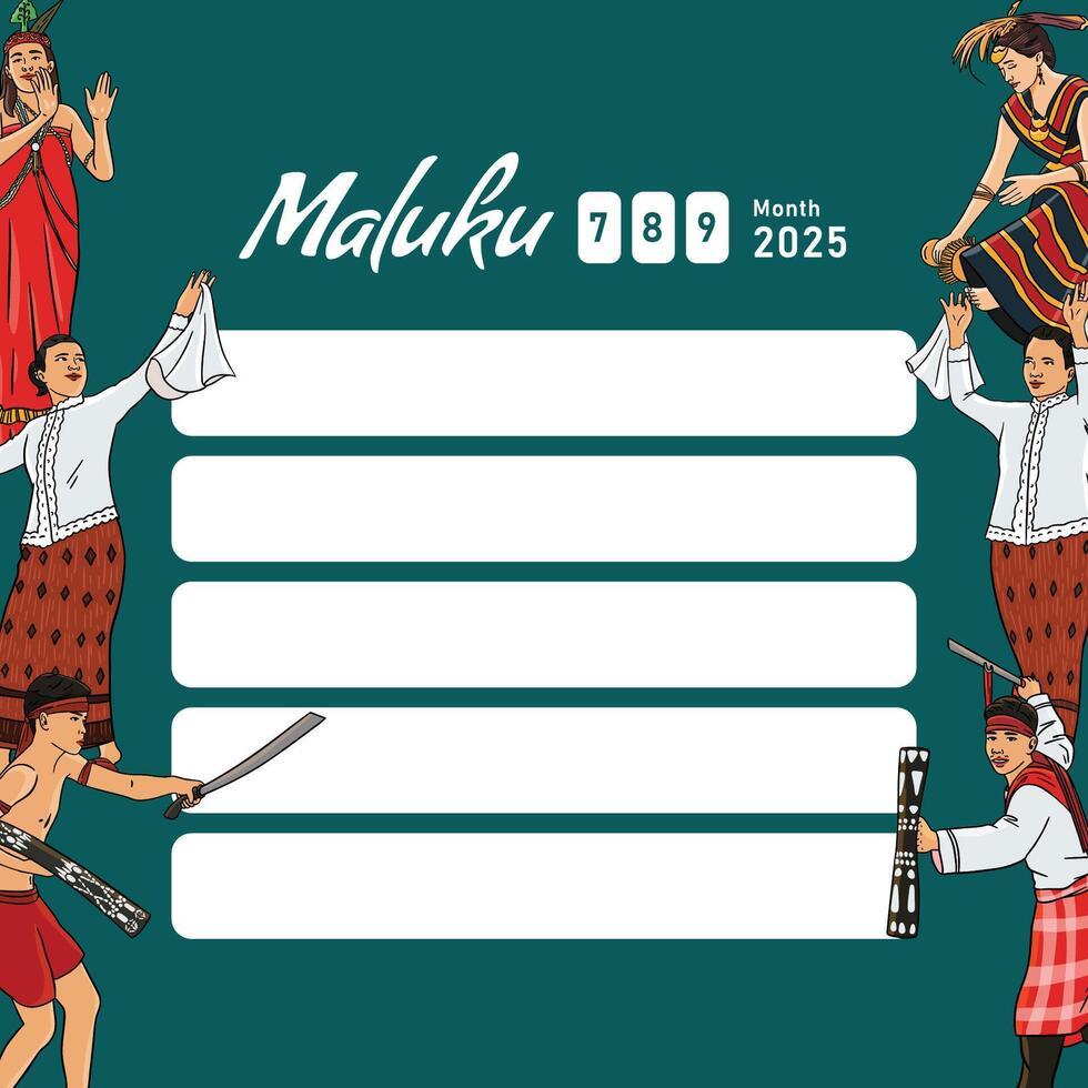Layout idea with Indonesian Maluku culture vector