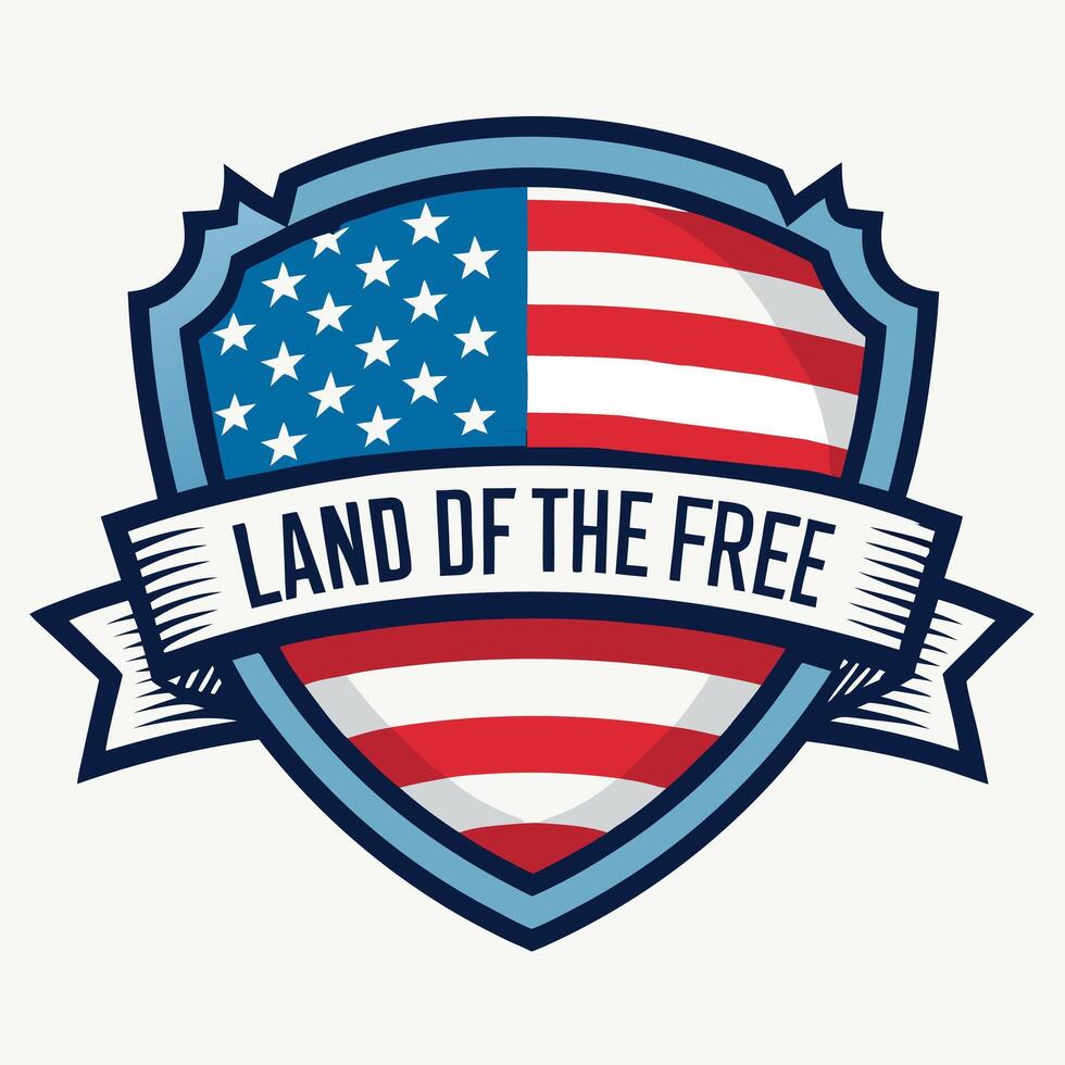 American Flag and Motto logo vector