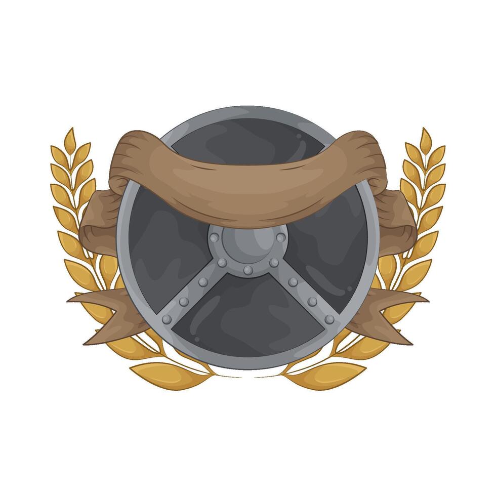 Shield with Decorative Ribbon illustration vector