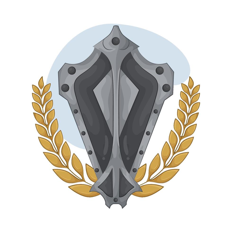 Shield with Laurel Wreath illustration vector