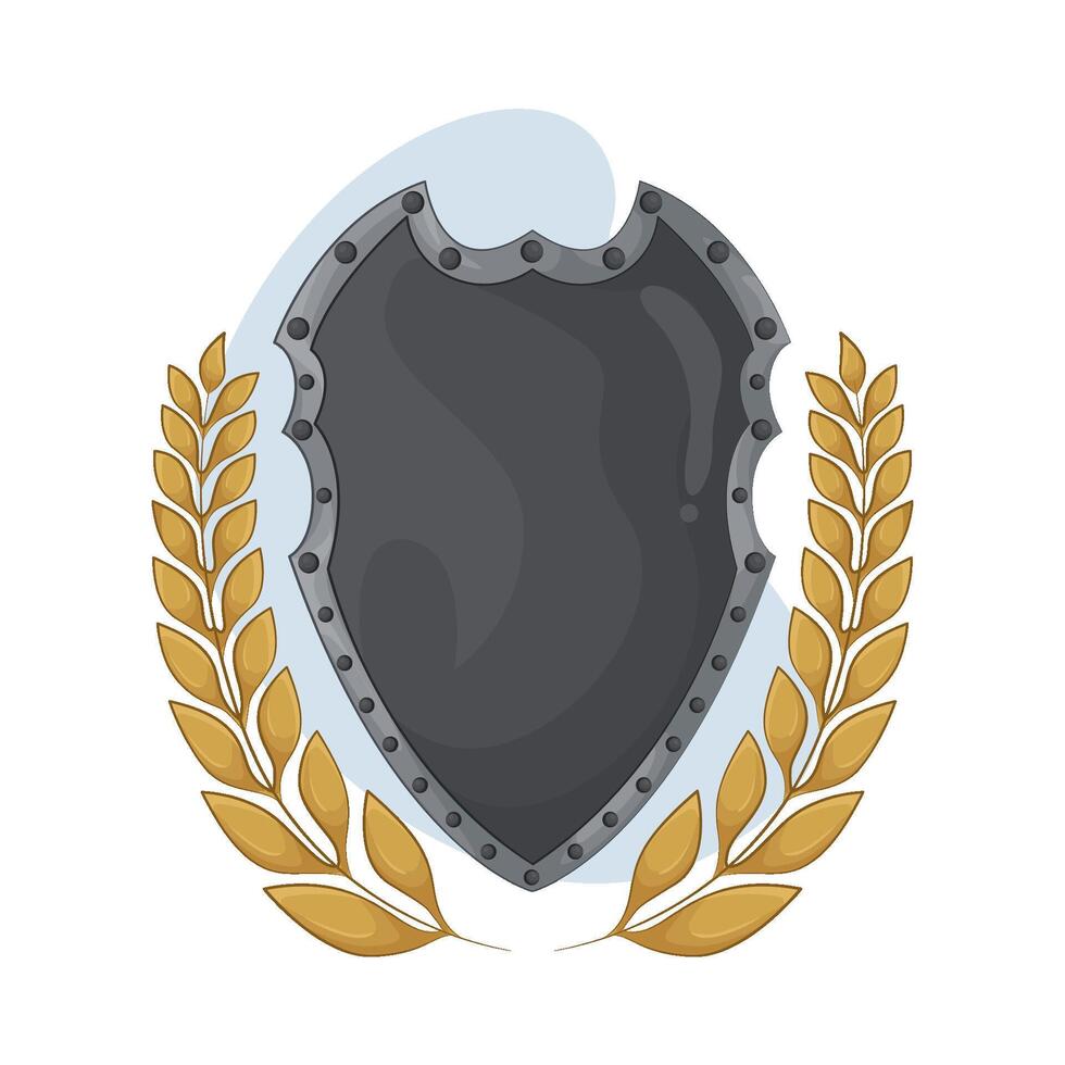 illustration of Laurel Wreath and Shield vector