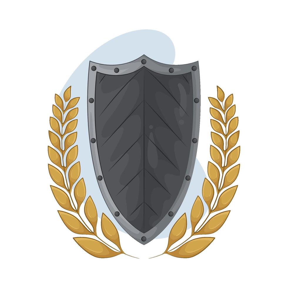 Courageous Shield and Laurel vector