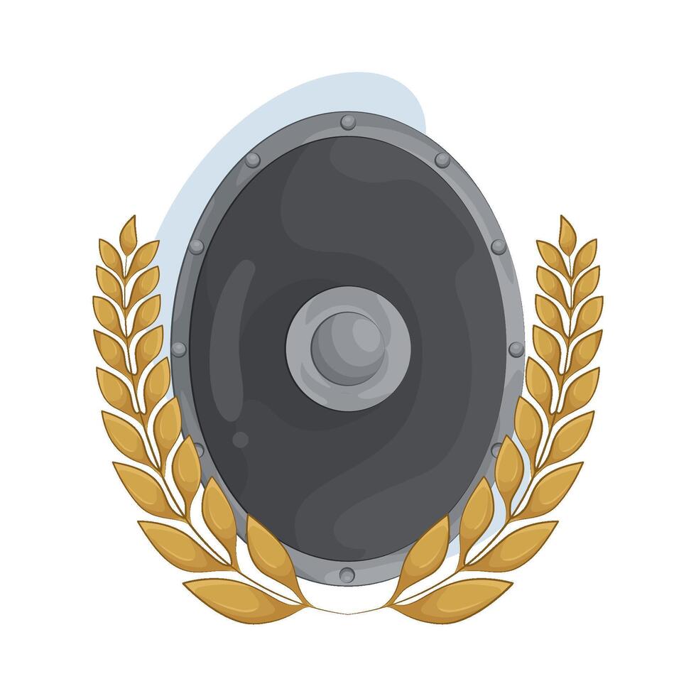 Courageous Shield and Laurel illustration vector