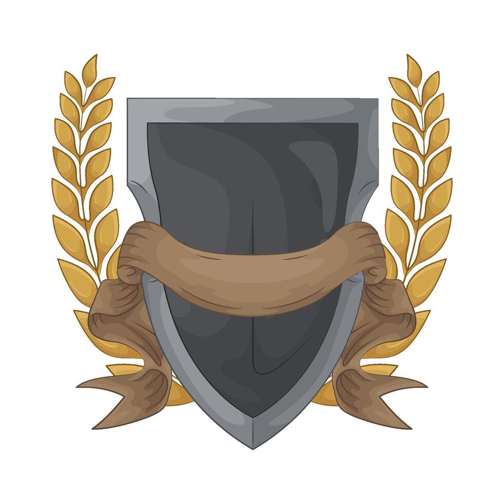 illustration of Shield with Decorative Ribbon vector